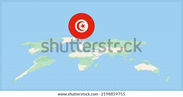 Location Tunisia On World Map Marked Stock Vector Royalty Free Location Tunisia On World Map 600w 2198859755