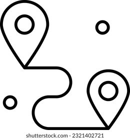 location u turn stop light line icon