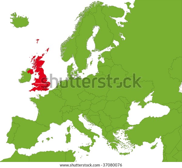 Location United Kingdom On Europa Continent Stock Vector (Royalty Free ...