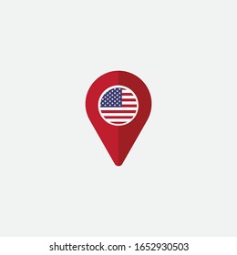 Location - United States circle flag graphic element Illustration template design