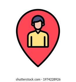 Location, user, pin icon vector image. Can also be used for Maps and Location. Suitable for use on web apps, mobile apps and print media.