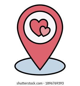 location using soft color and filled line style