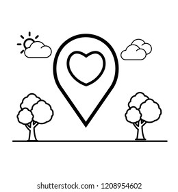 Location valentines day vector icon