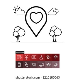 Location valentines day vector icon