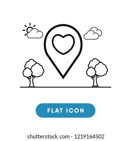 Location valentines day vector icon