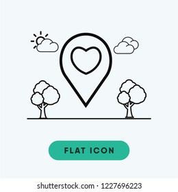 Location valentines day vector icon