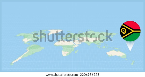 Location Vanuatu On World Map Marked Stock Vector (Royalty Free ...