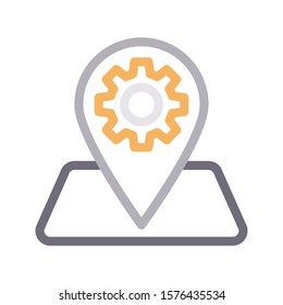 location vector color line  icon 