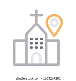 location vector color line icon 