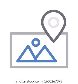 location vector color line icon 