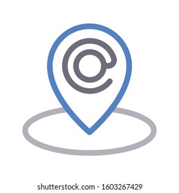 location vector color line icon 