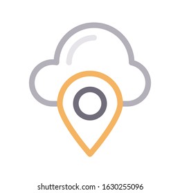 location vector color line icon 