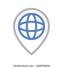 icono de línea de color vectorial de ubicación 