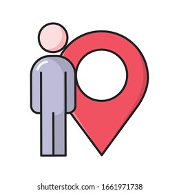 location vector flat color icon 
