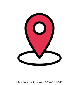 location vector flat color icon 