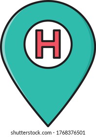 location vector flat color icon 