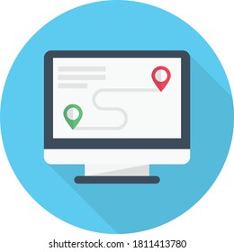 location vector flat color icon 