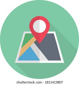 location vector flat color icon 