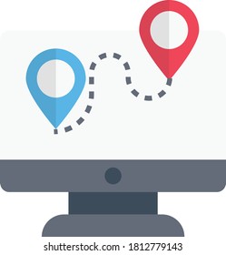 icono de color plano vectorial de ubicación 