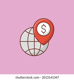 location vector flat color icon