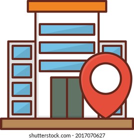 location vector flat color icon