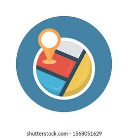 location vector flat  colour  icon 
