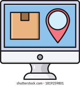 location vector flat line icon 