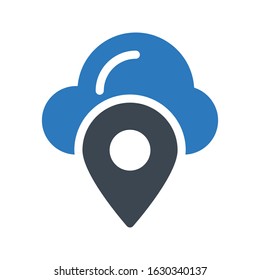 location vector glyph color icon 