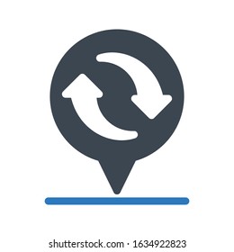 location vector glyph  color icon  