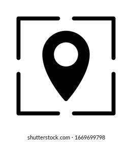 icono plano de glifo vectorial de ubicación 