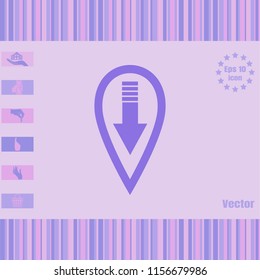 Location vector icon with arrow . Illustration on a Flat design style. EPS 10