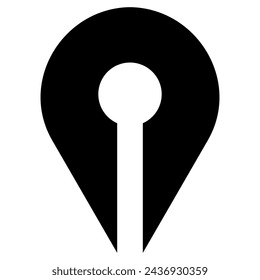 Location vector icon with black flat mocel