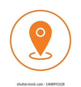 Location vector icon button. Gps map pin marker. Locate symbol.