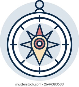 Location vector icon
A clean, modern compass icon with a central map pin and directional pointers in soft blue, peach, and red tones.
