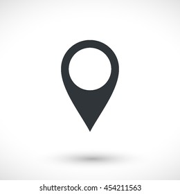 Location vector icon. Graphic symbol for your design, logo. Gray glyph on a white background. Isolated sign.