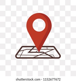 Location Vector Icon Isolated On Transparent Background, Location Logo Concept