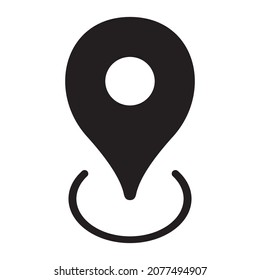 Icono del vector de ubicación aislado en un fondo blanco.