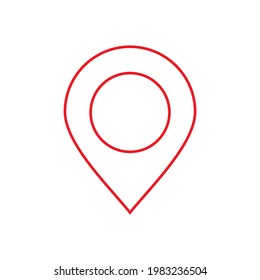 Icono de vector de ubicación aislado,pin de mapa,marcador de pin con estilo plano