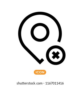 Location Vector Icon in Line flat style. Geo Location Symbol