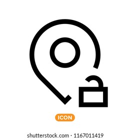 Location Vector Icon in Line flat style. Geo Location Symbol