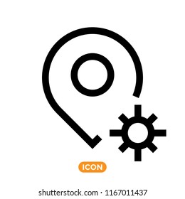 Location Vector Icon in Line flat style. Geo Location Symbol