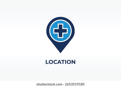 Ilustración aislada del Vector de la Locación, del icono o de la muestra del logotipo