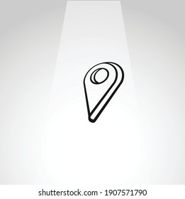 Location vector icon, map pin simple isolated icon