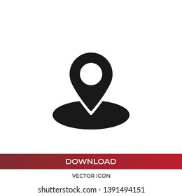 Location vector icon in modern design style for web site and mobile app