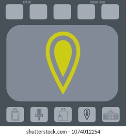 Location vector icon  on a gray cine-film background .Flat design style.