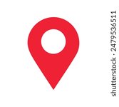 Location vector icon on white background.
