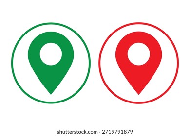 Standortvektorsymbol. Standortsymbol auf weißem Hintergrund. Pin-Symbol. Illustrationszeichen für Kartenstift. Punktsymbol. Positionsprotokoll