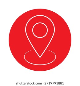 Standortvektorsymbol. Standortsymbol auf weißem Hintergrund. Pin-Symbol. Illustrationszeichen für Kartenstift. Punktsymbol. Positionsprotokoll