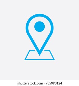 location vector icon. Pin on the map. Isolated minimal single flat icon. One of a set of linear web icons. Line vector icon for websites and mobile minimalistic flat design.