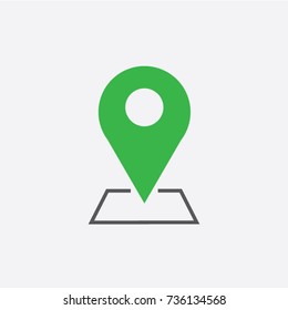 location vector icon. Pin on the map. Isolated minimal single flat icon. One of a set of linear web icons. Line vector icon for websites and mobile minimalistic flat design.